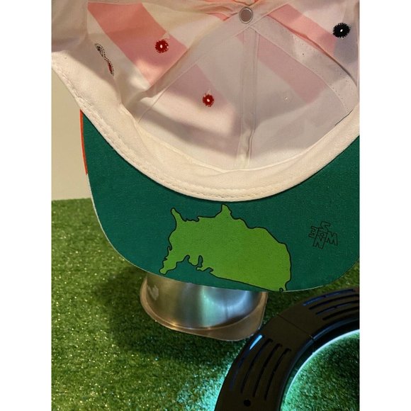 Vintage USA hat cap snap back mens all over print global caps block head - Picture 8 of 9